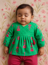 Quilted Printed Angrakha Dress Pant Set