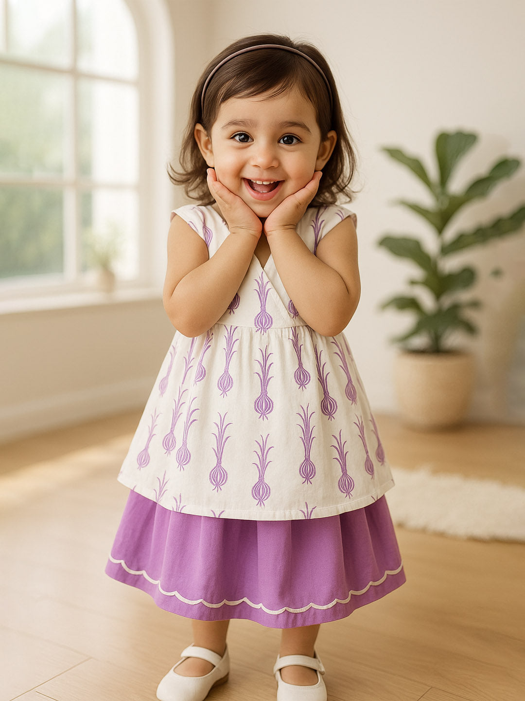 Turnip Flared Cotton Long Top & Skirt Set