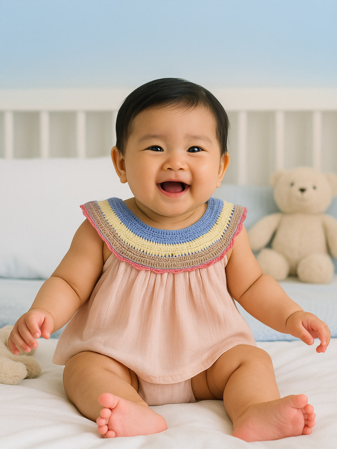 Apricot Crocheted Cotton Top