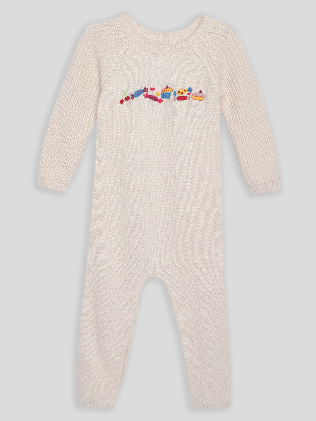 Ivory Embroidered Sweater Romper Somersault