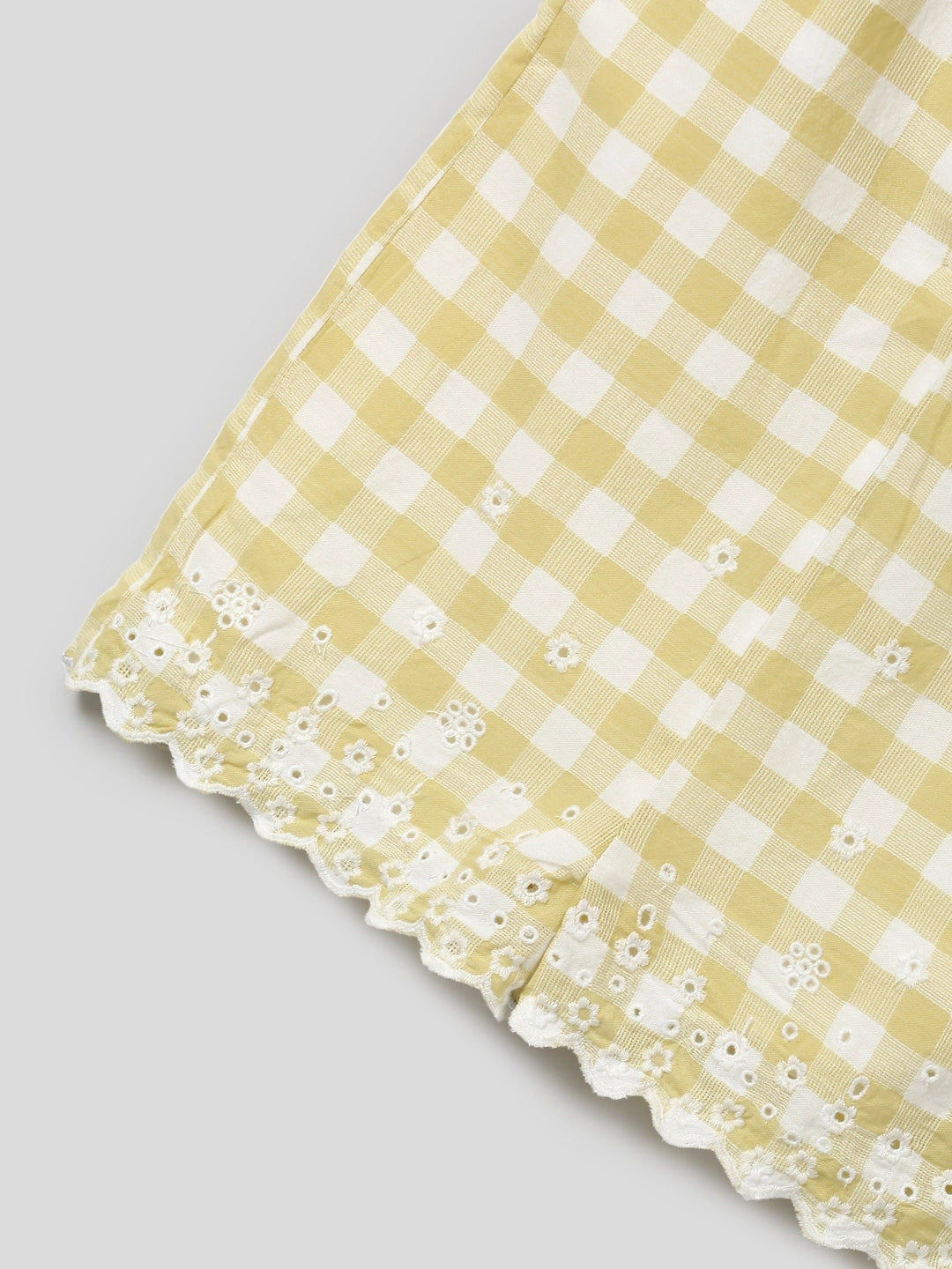Yellow Check Schiffli Romper Somersault