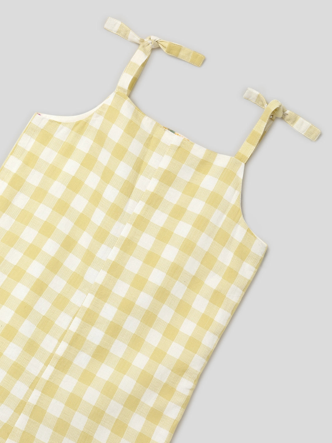 Yellow Check Schiffli Romper Somersault