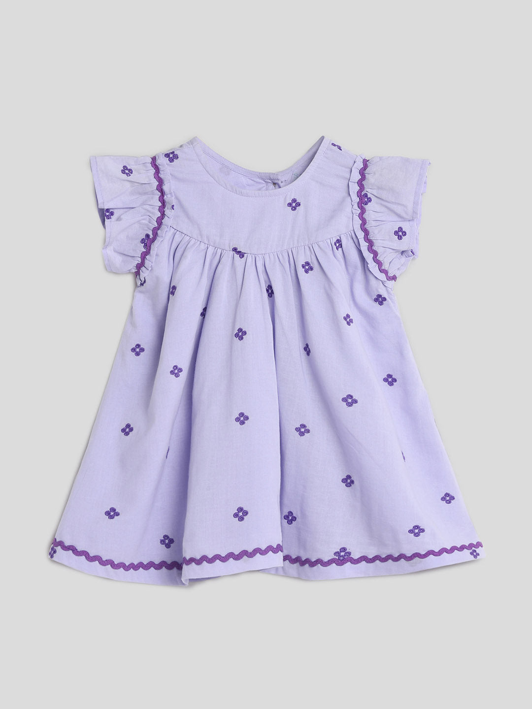Lilac Floral Embroidered Dress Somersault