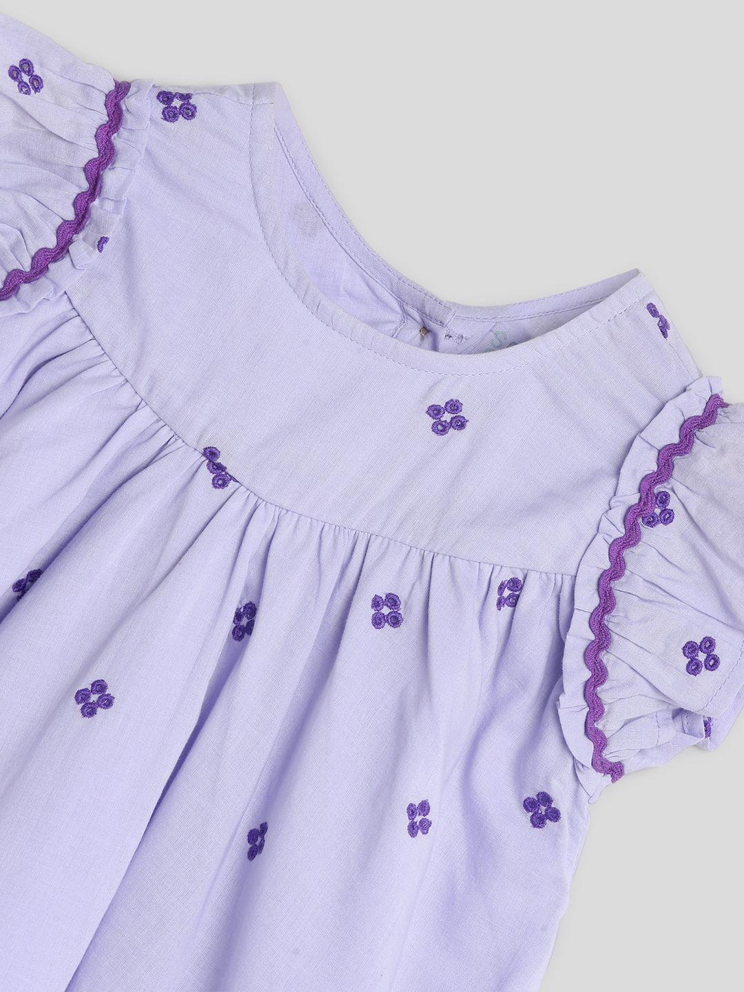 Lilac Floral Embroidered Dress Somersault