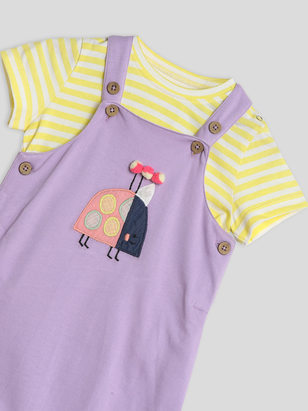 Little Bug Dungaree with Stripe Tee Somersault