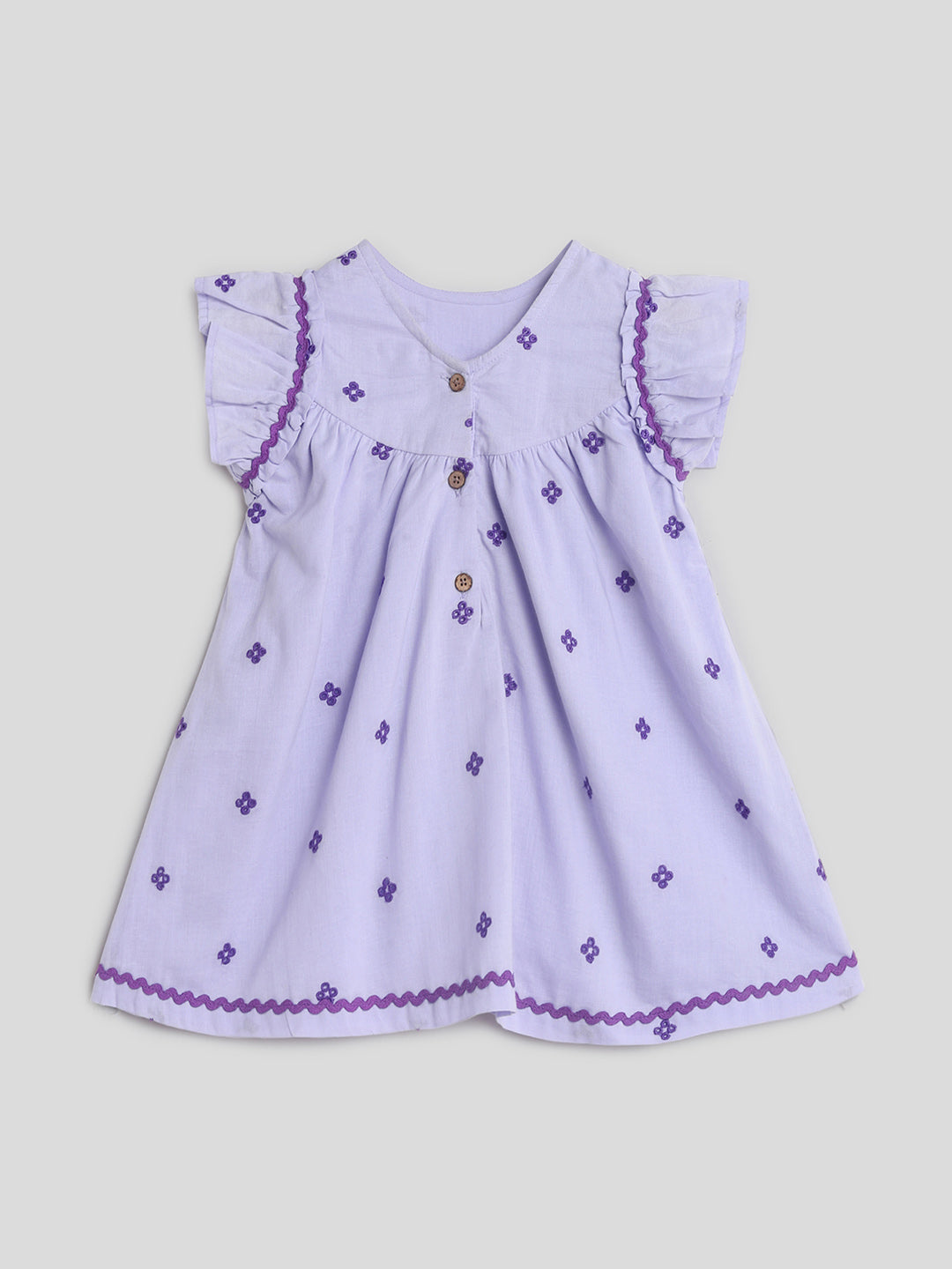 Lilac Floral Embroidered Dress Somersault