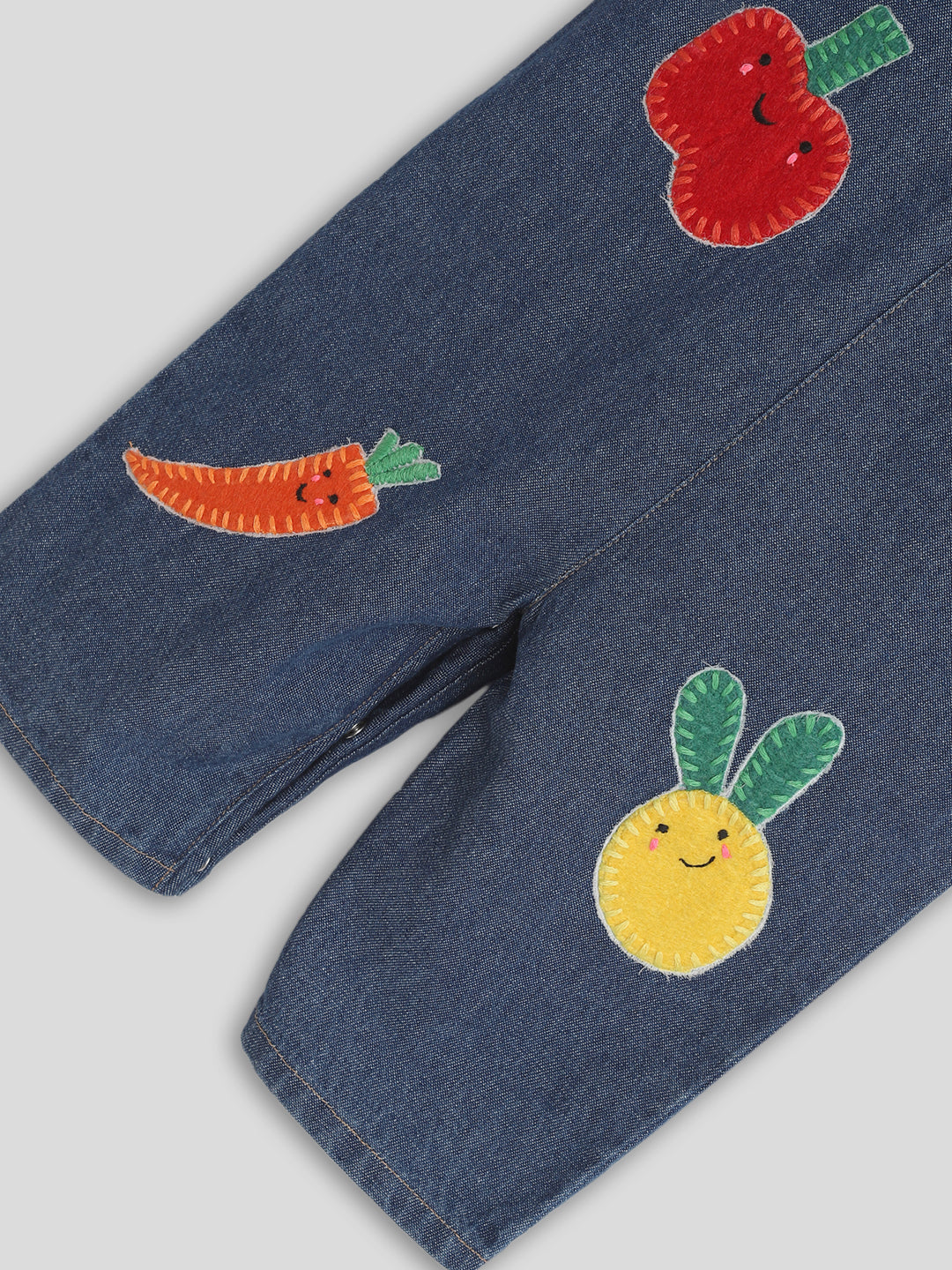 Fruity & Floral Denim Romper with Bodysuit Somersault