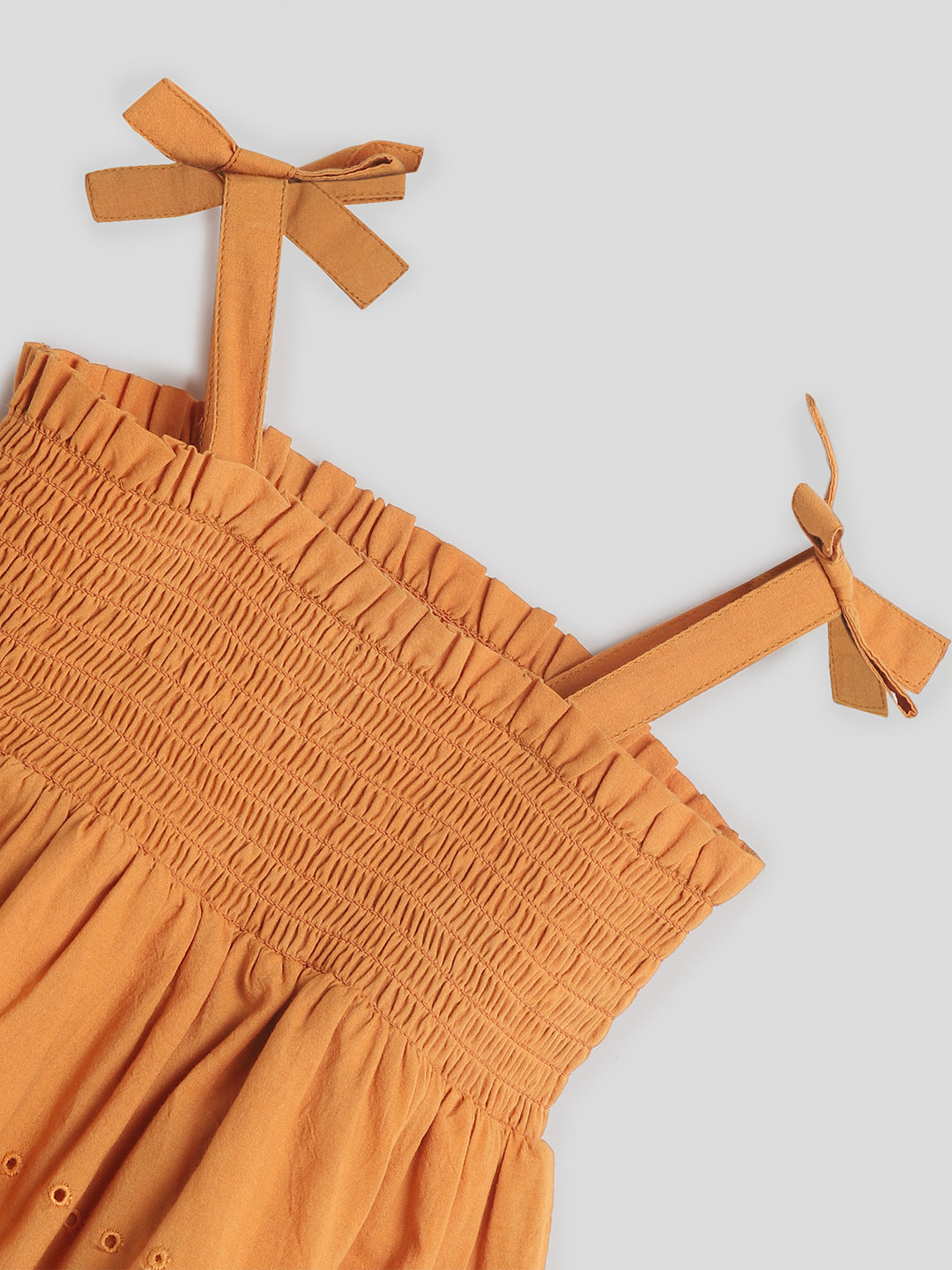 Rust Smocked Schiffli Dress Somersault