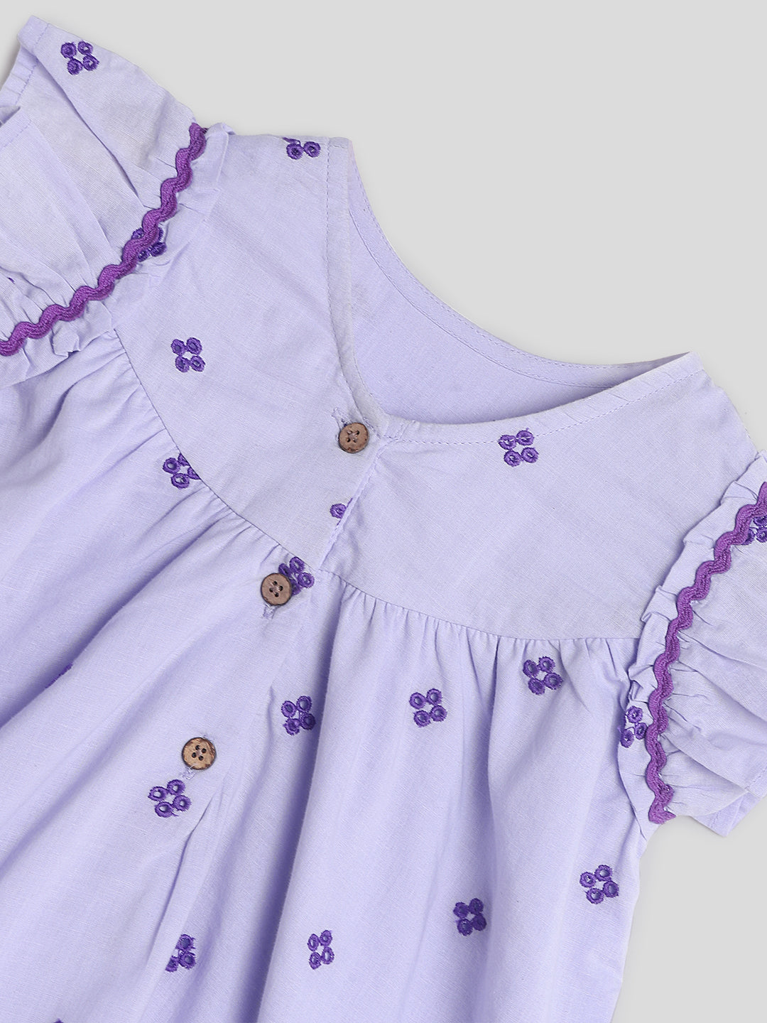 Lilac Floral Embroidered Dress Somersault