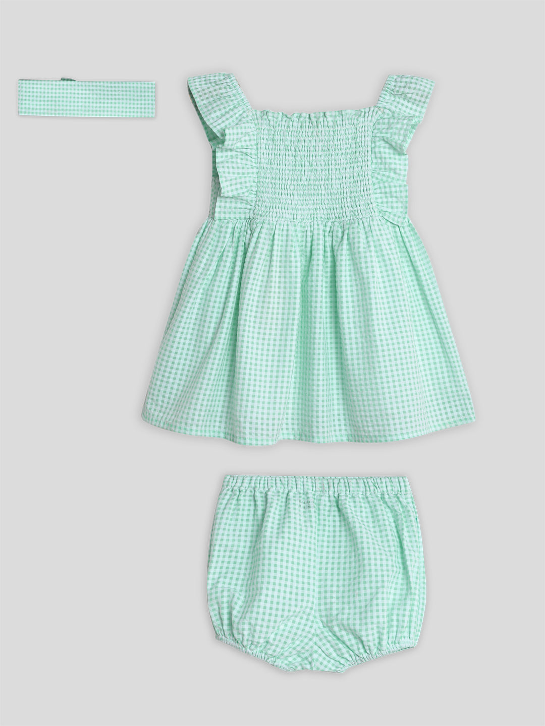 Mint Gingham Dress with Bloomers Somersault