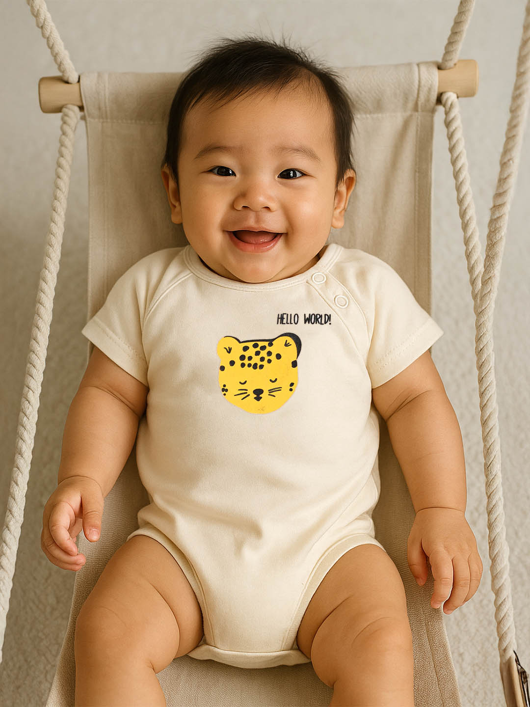 Hello World Cotton Bodysuit