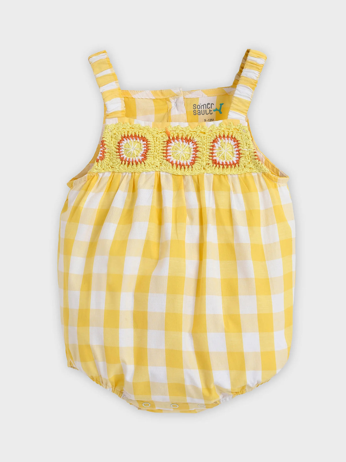 Gingham Smocked Baby Romper