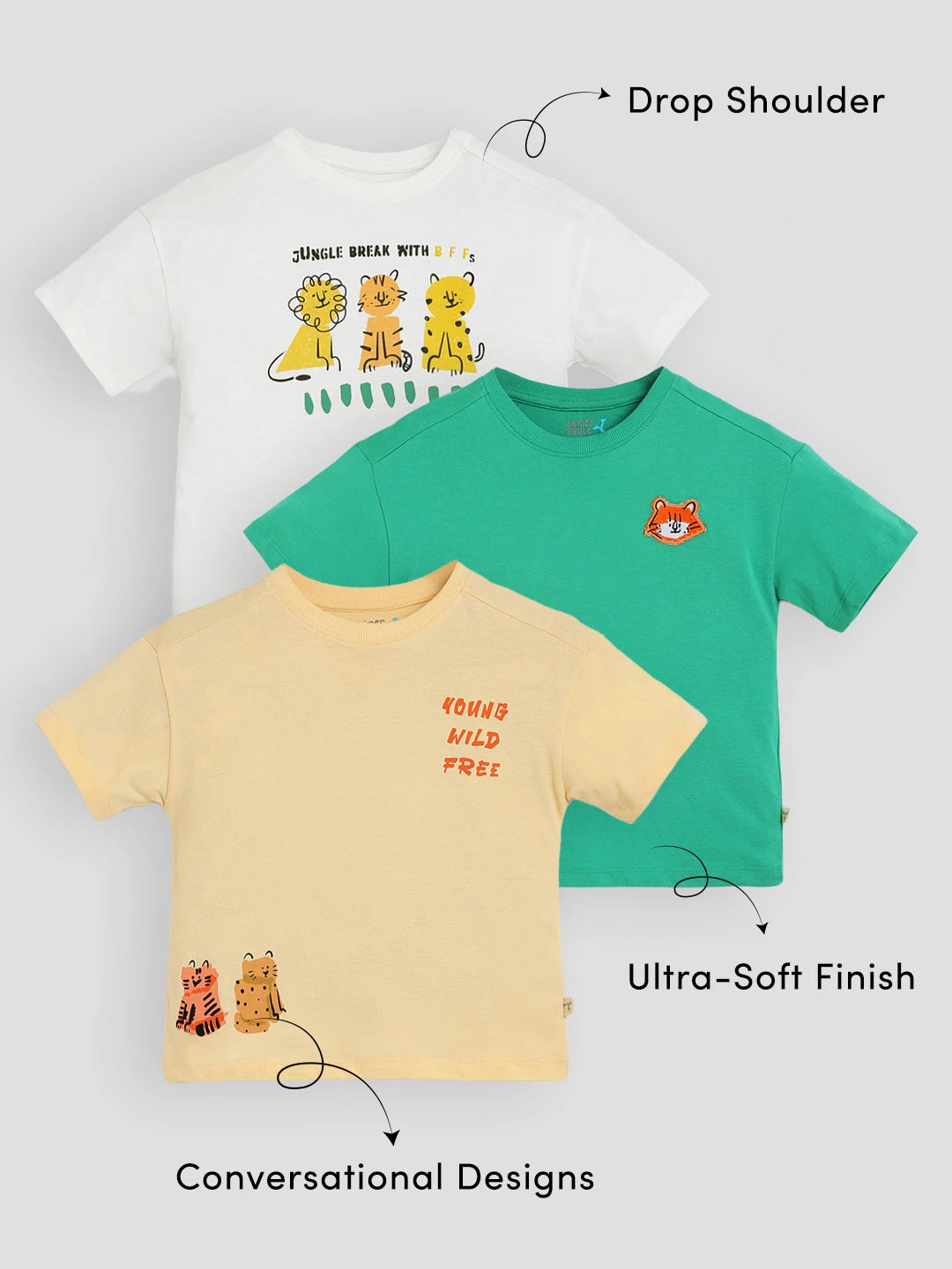 Pack of 3 Graphic T-Shirts