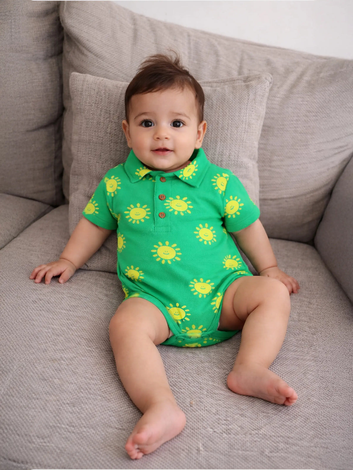 Green Sunshine Print Bodysuit