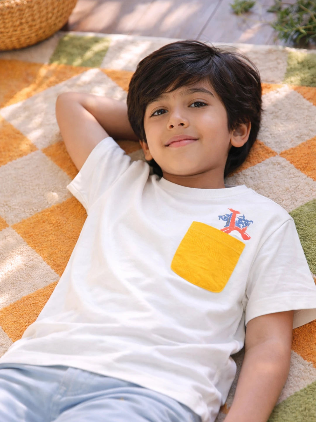 Jumping Girraffe Embroidered Cotton Tee