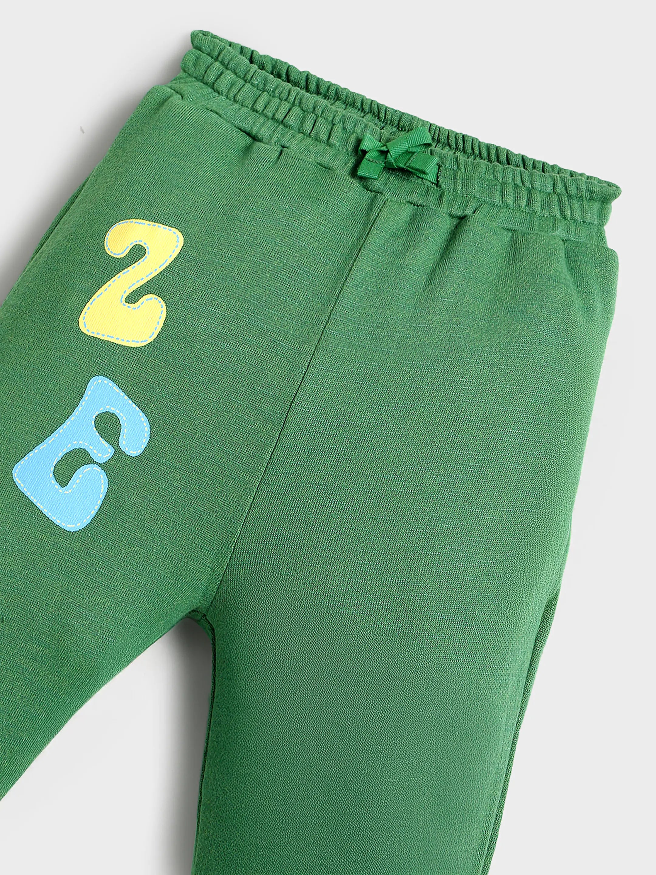 Boys Zesty Green Cotton Joggers
