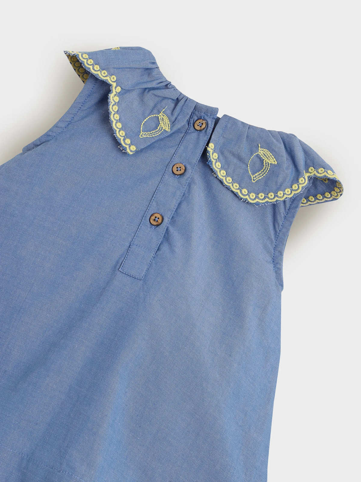 Scallop Collar Chambery Romper
