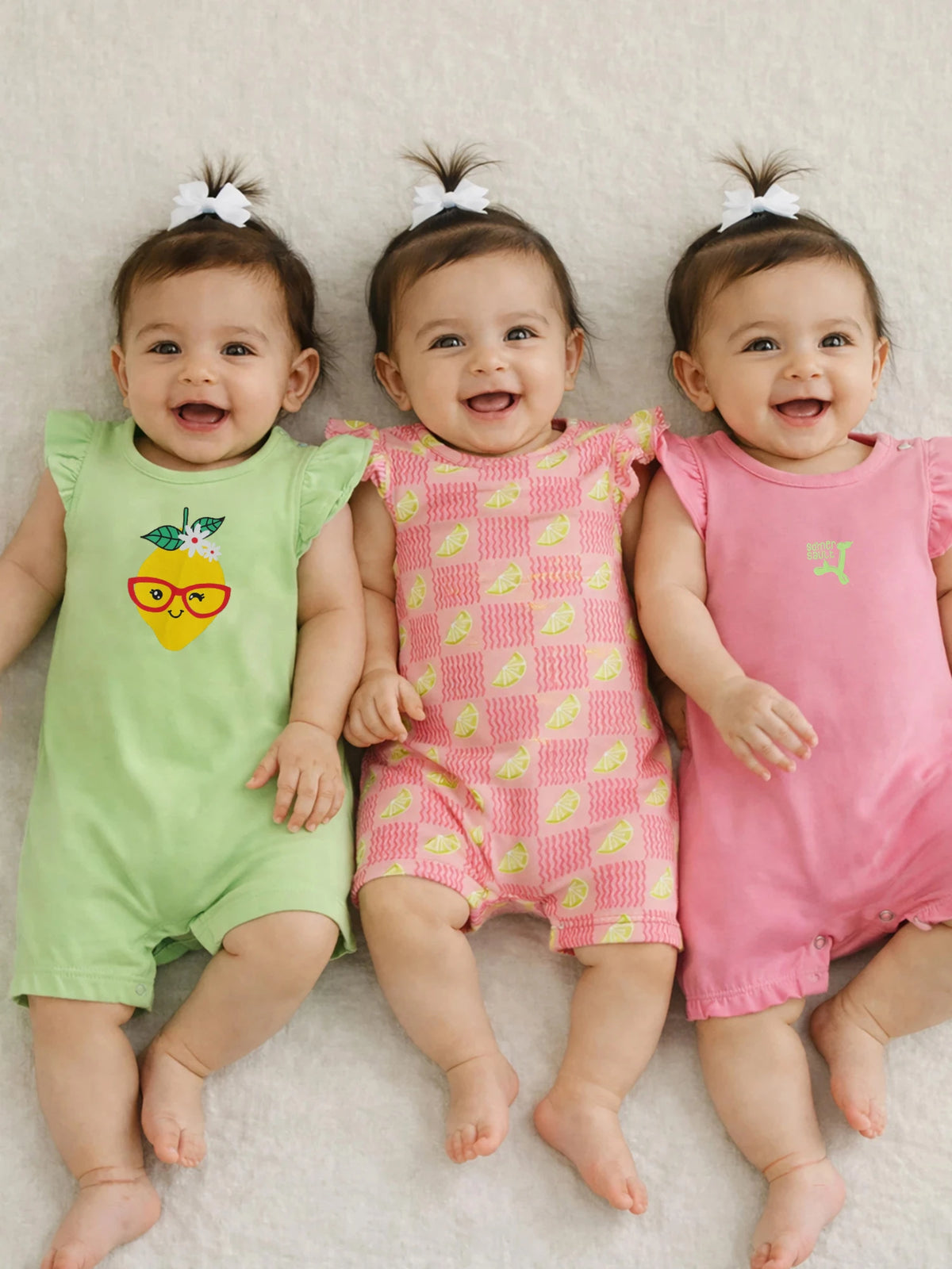 Pack of 3 Printed Cotton Romper