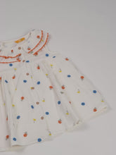 Floral Embroidered Crinkled A-Line Dress