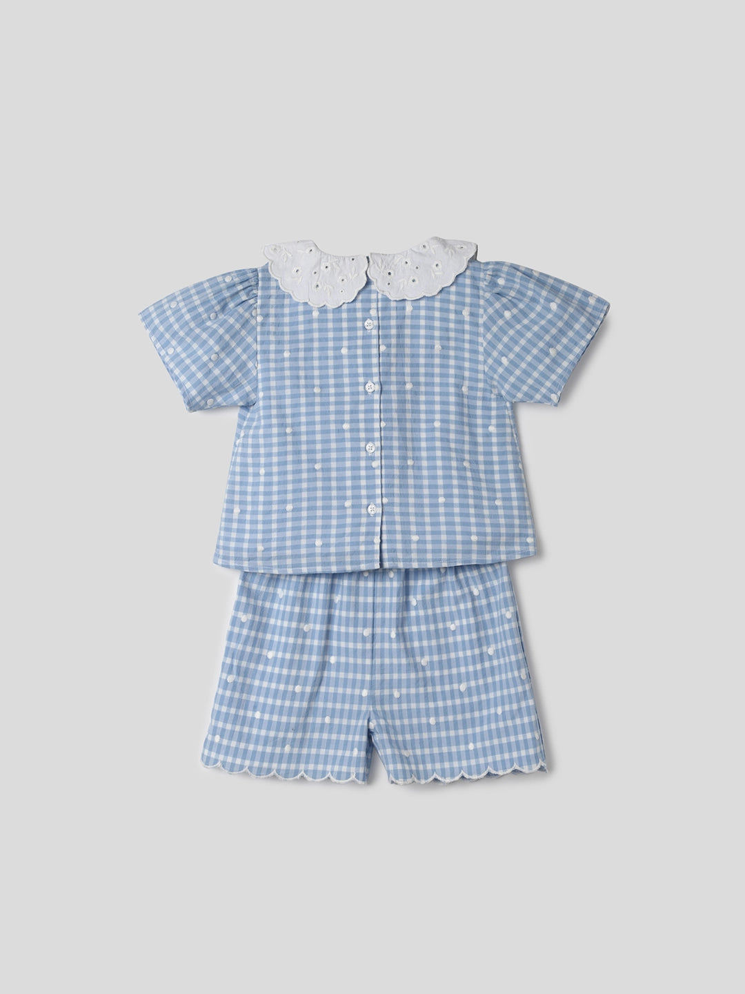 Blue Gingham Polka Set Somersault