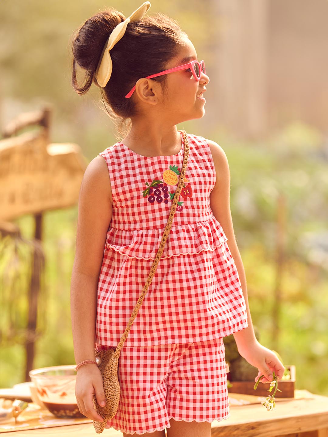 Fruity Gingham Top & Shorts Set Somersault