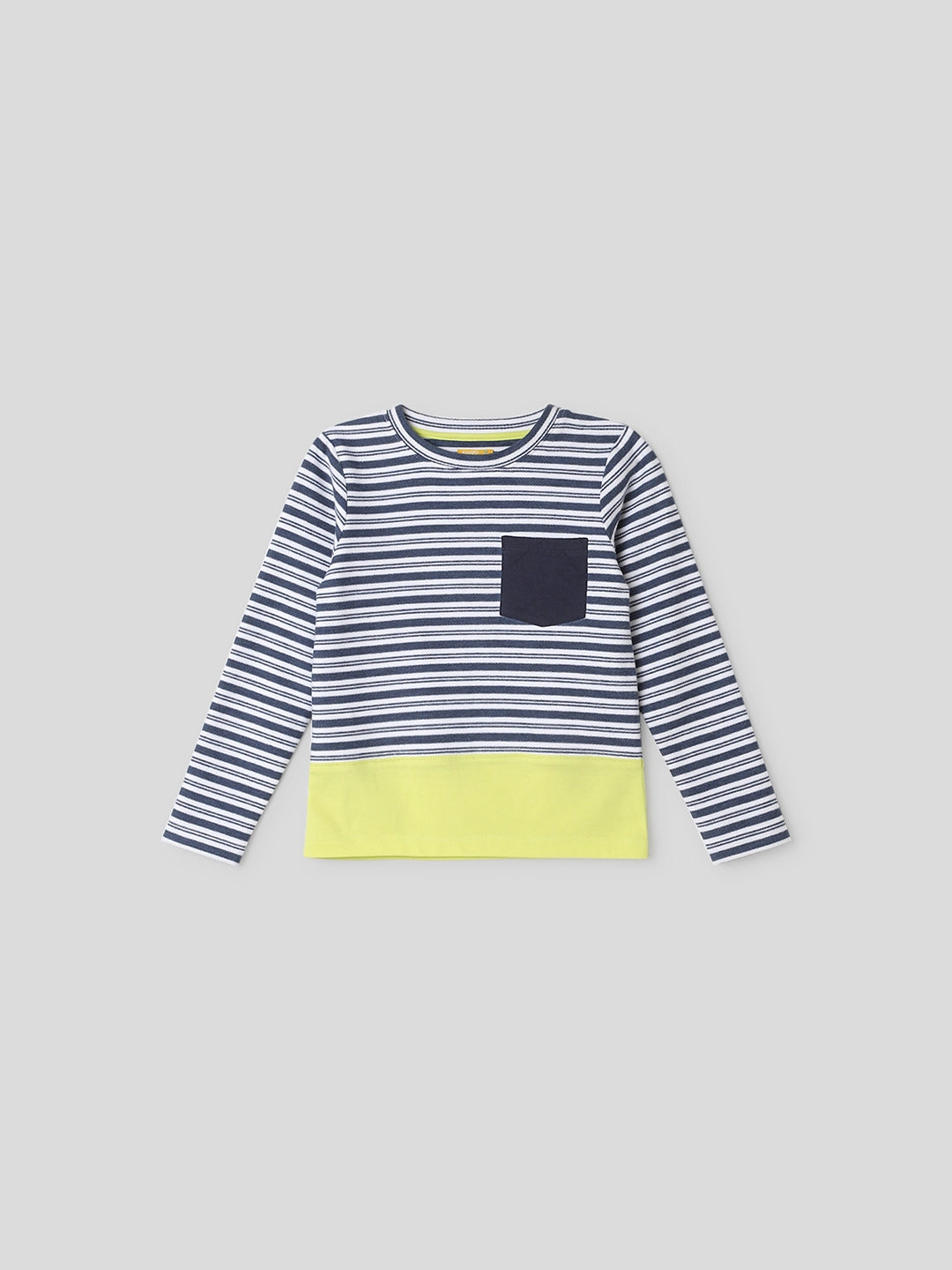 Stripe Tshirt With Neon Pop Somersault