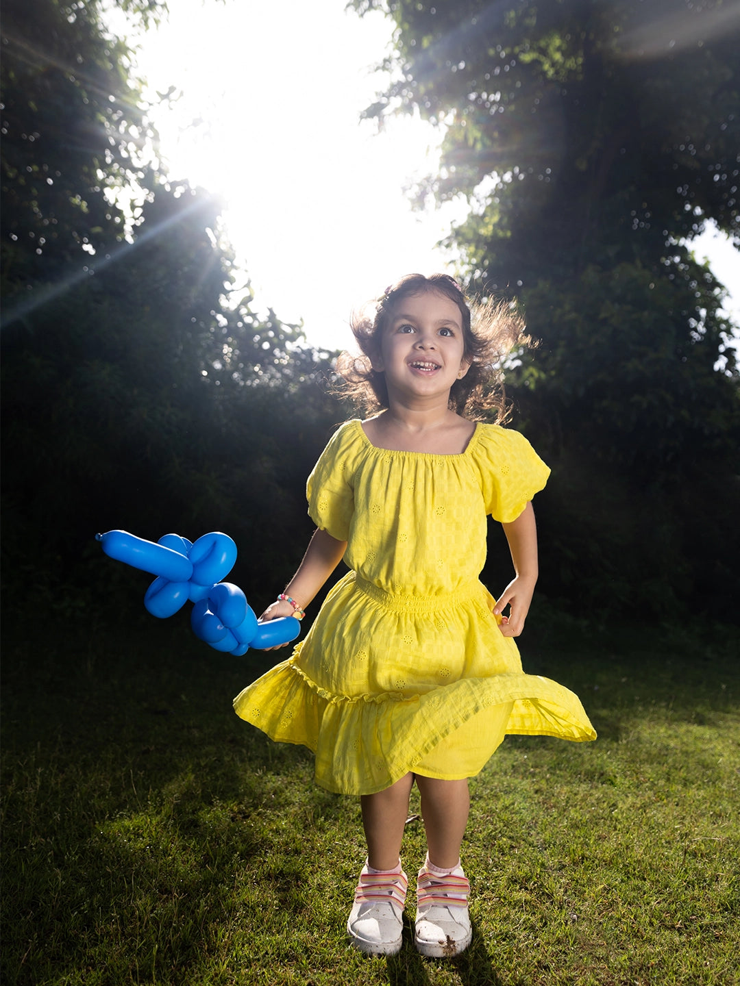 Yellow Pop Schiffli Dress Somersault