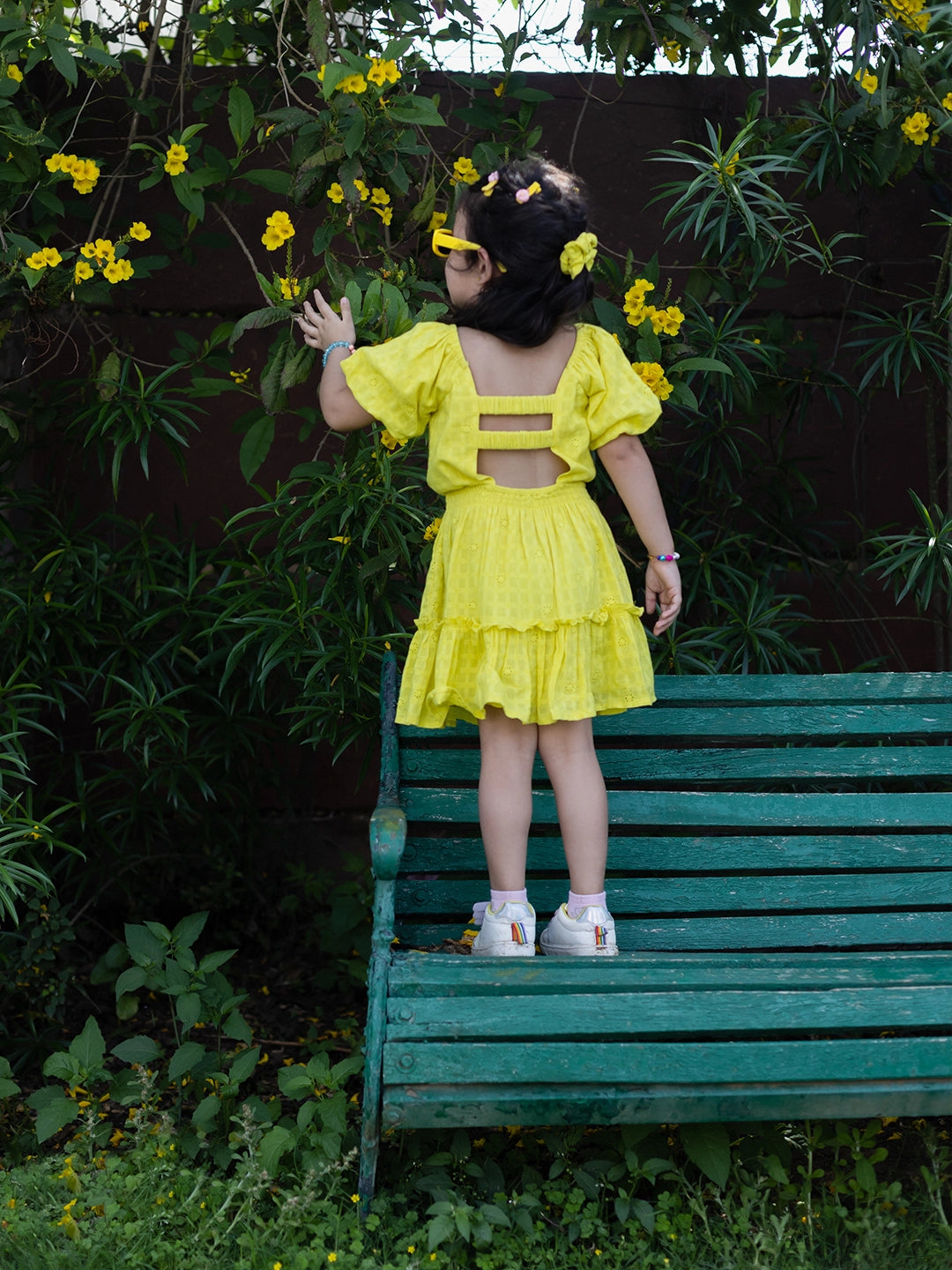 Yellow Pop Schiffli Dress Somersault