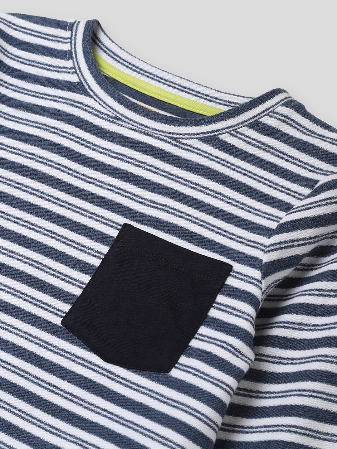 Stripe Tshirt With Neon Pop Somersault