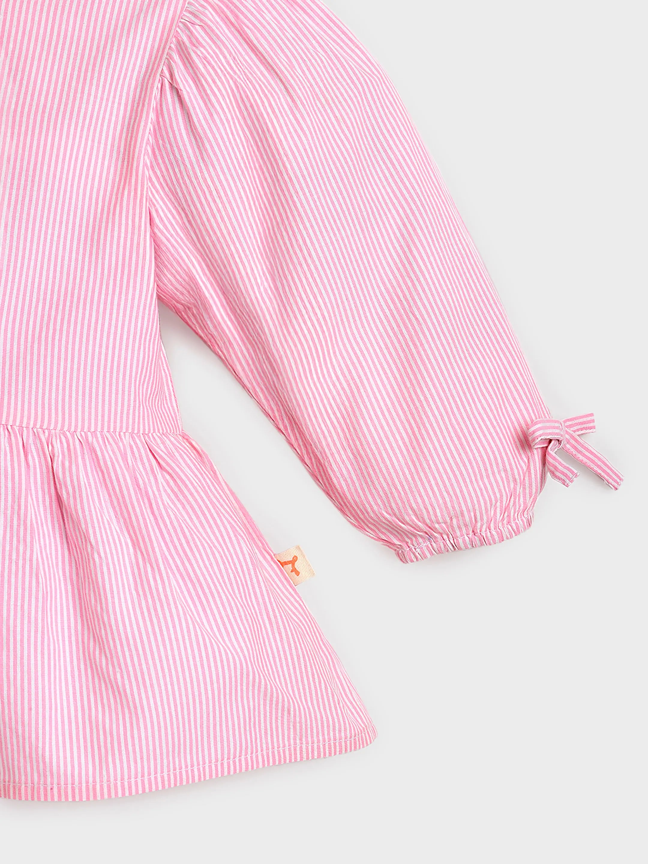 Bow Detail Top & Scallop Denim Set