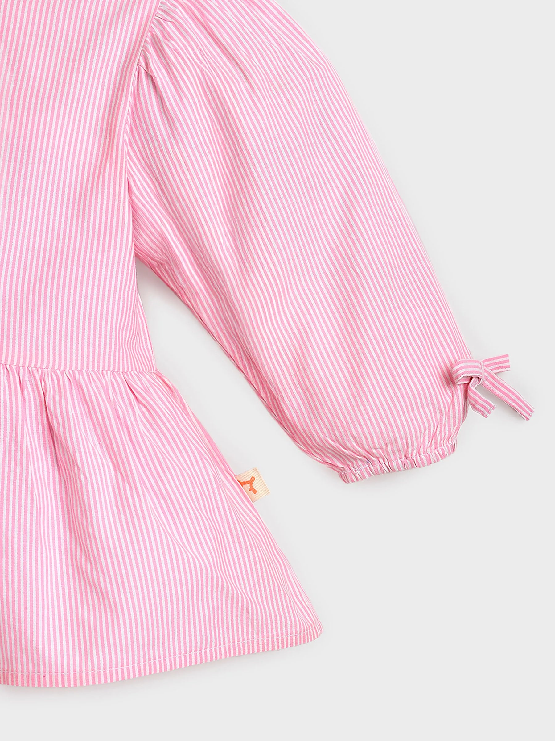 Bow Detail Top & Scallop Denim Set