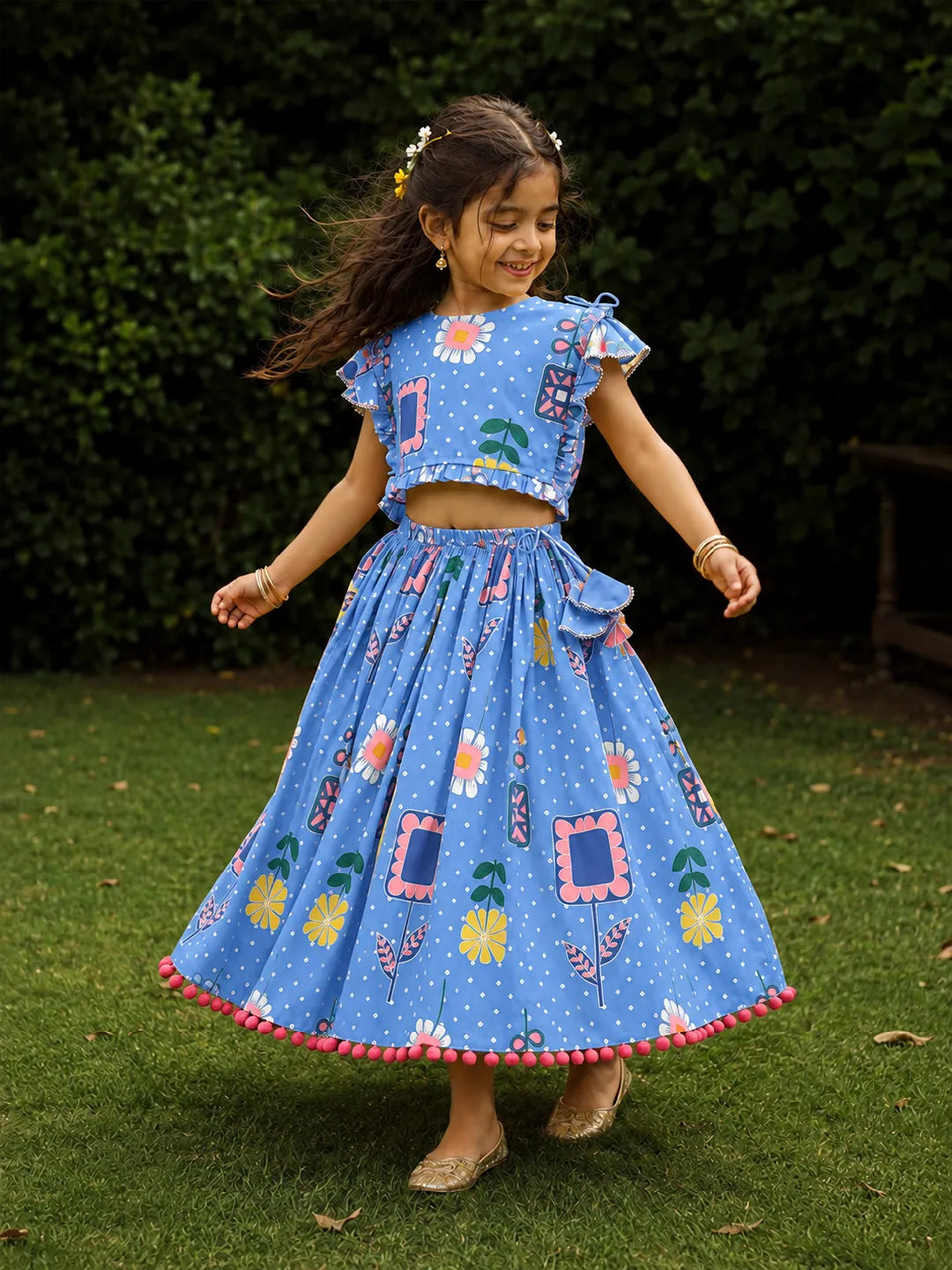Printed Top Skirt Set