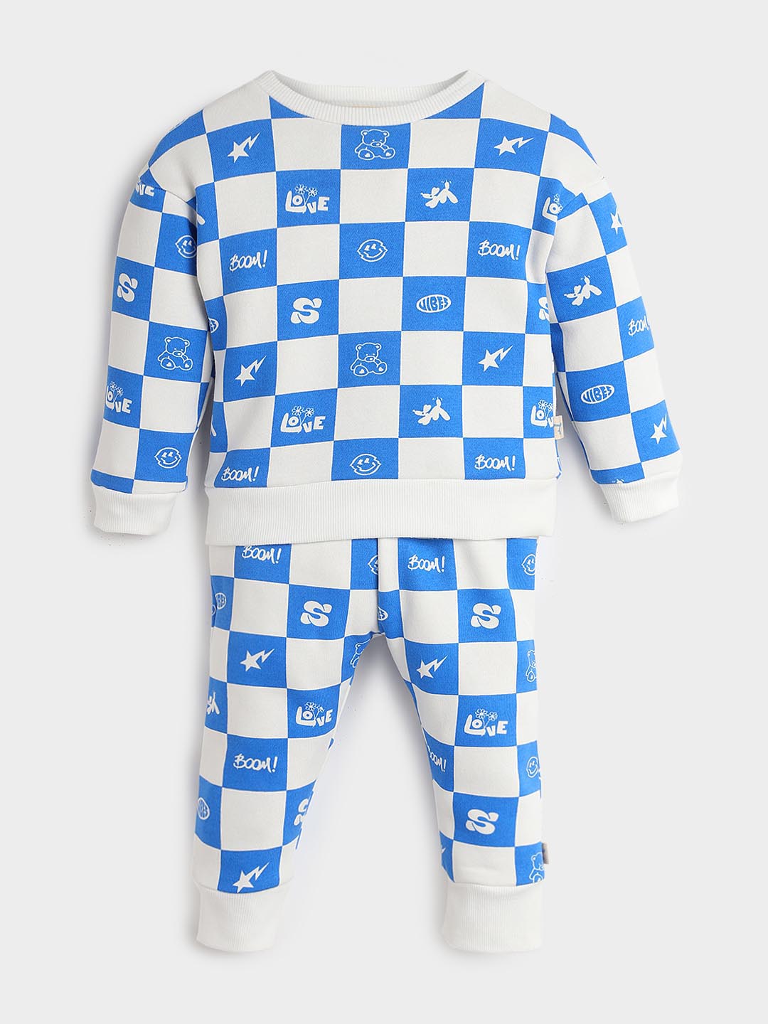 Checkered Sweatshirt & Jogger Set