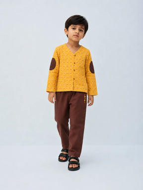 Elbow Patch Kurta Pajama Set