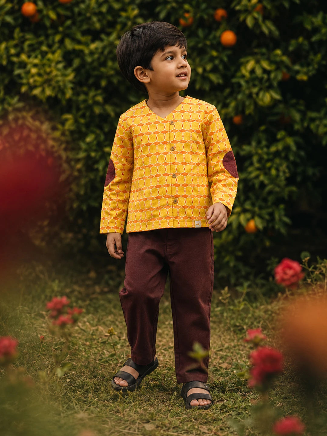 Elbow Patch Kurta Pajama Set