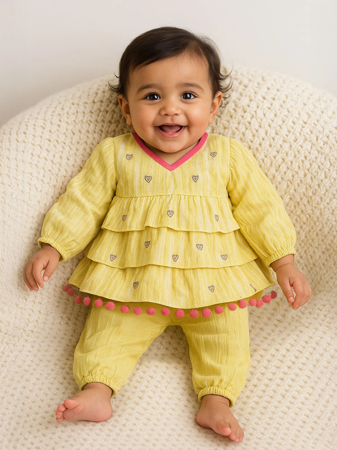 Daffodil Tier Kurta Set- Newborn