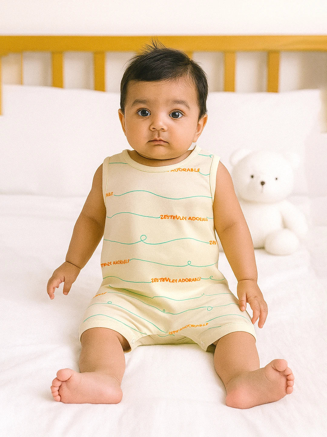 Zestfully Adorable Printed Cotton Romper