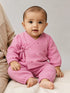 Embroidered Pink Muslin Jhabla Set