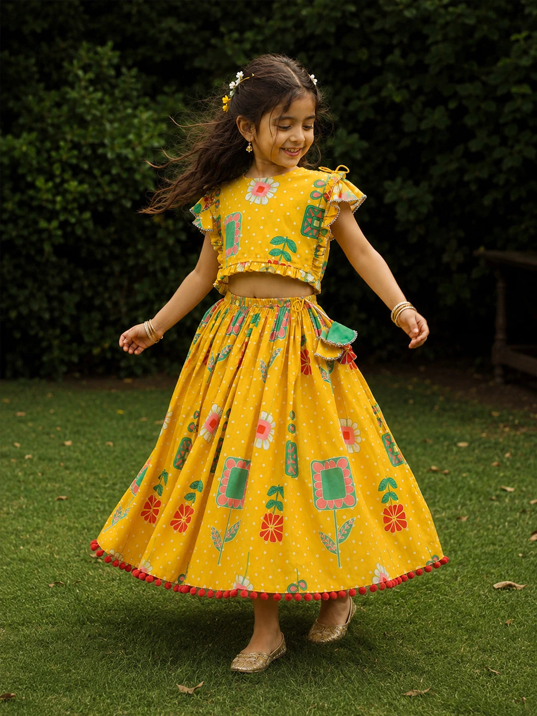 Printed Top Skirt Set