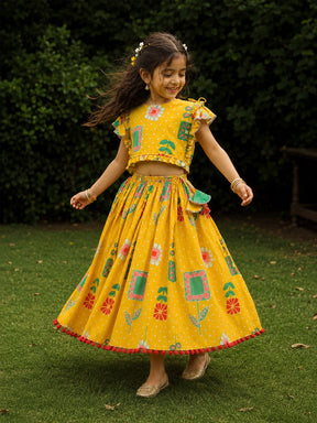 Printed Top Skirt Set