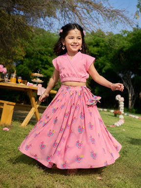 Embroidered Shantoon Top & Skirt Set