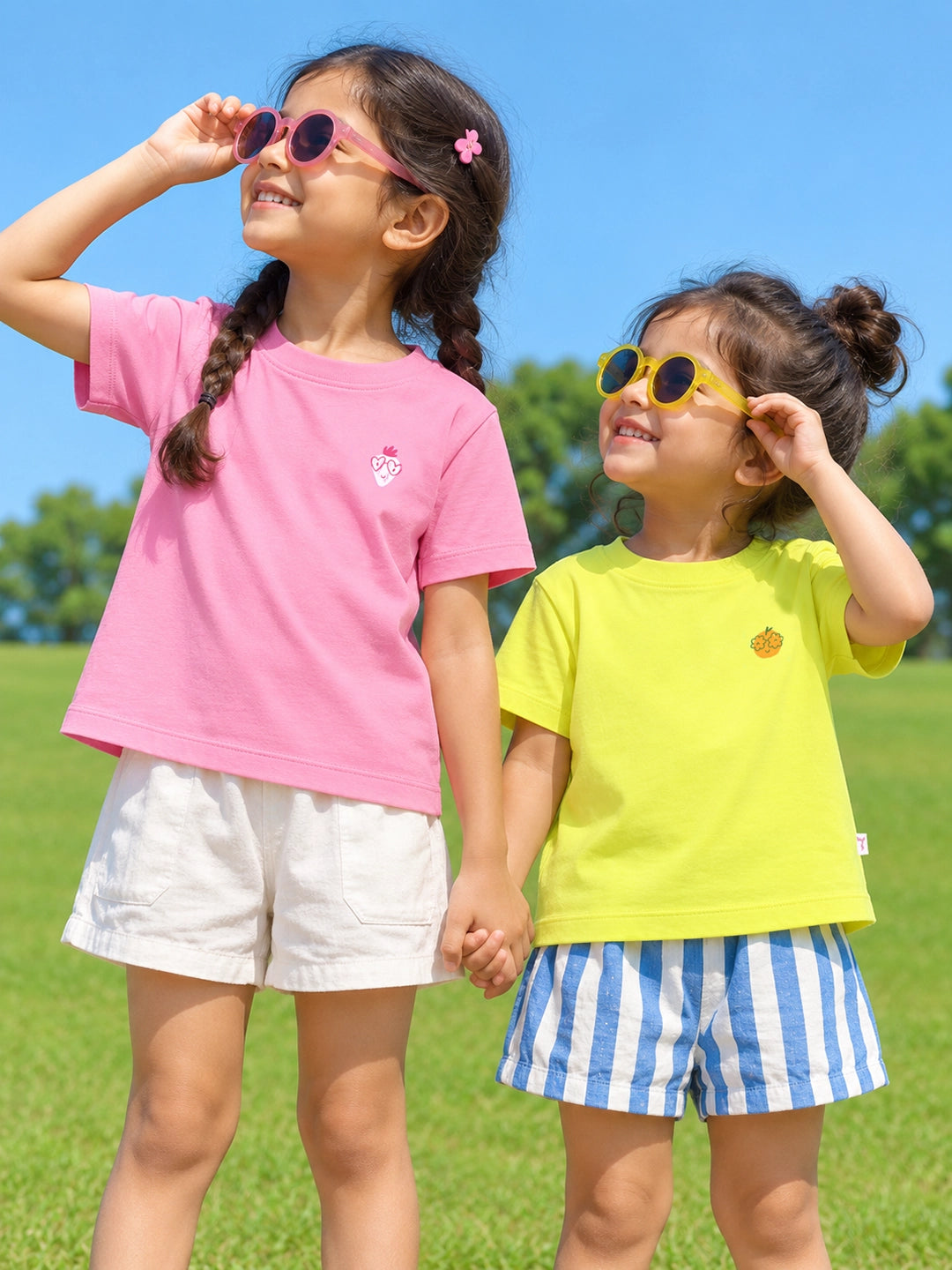 Somer Pack of 2 Half Sleeve T-Shirts for Girl's