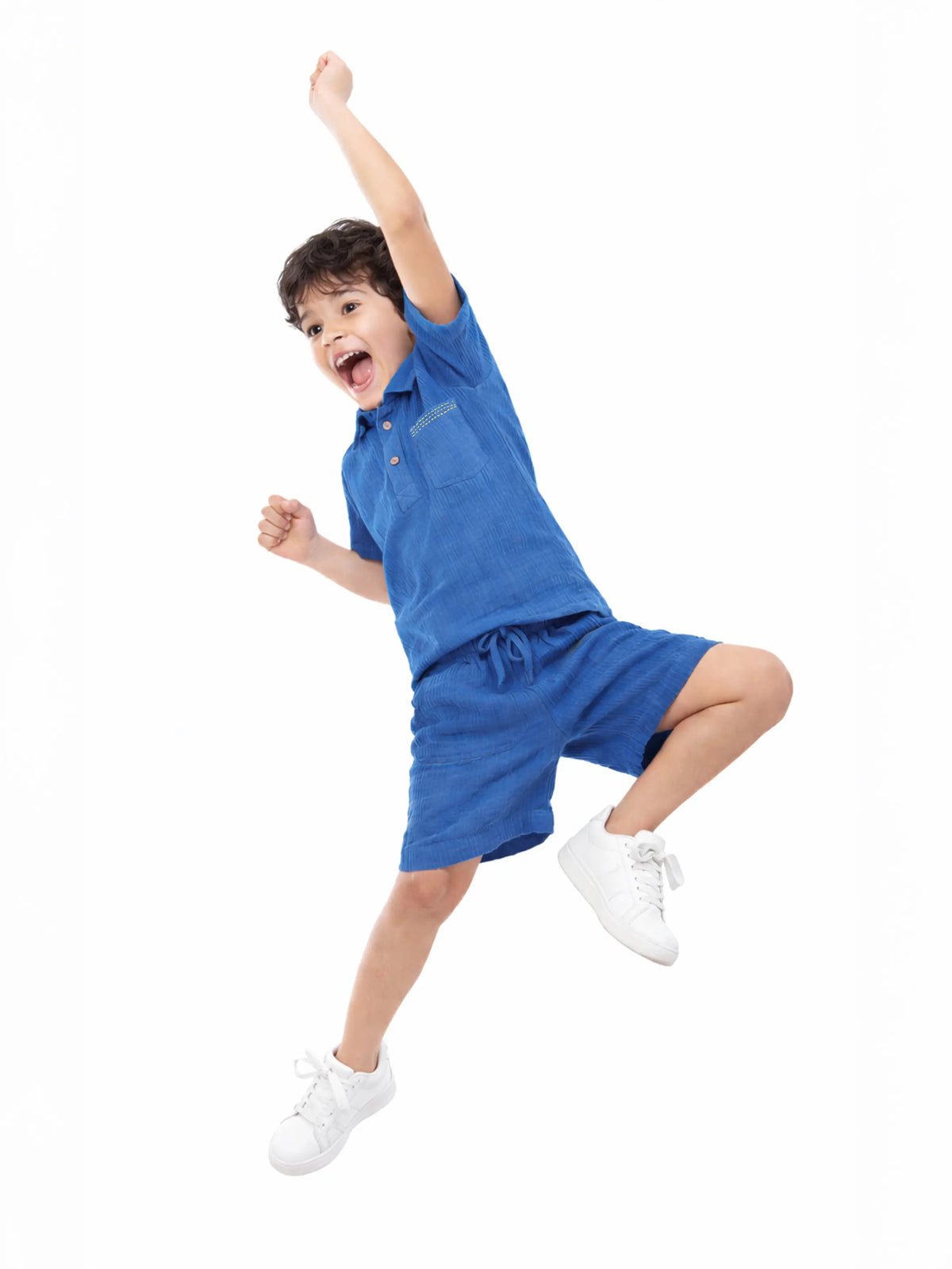 Classic Blue Polo Shirt & Shorts Set
