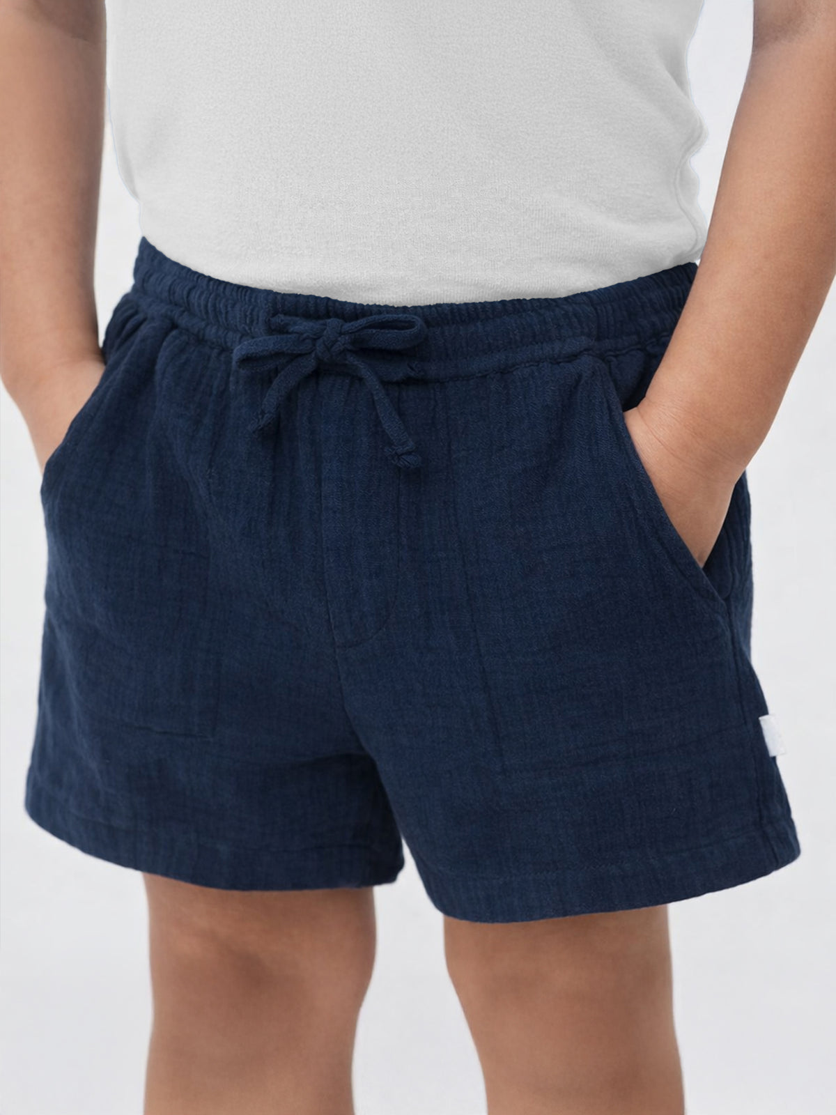 Deep Sea Striped Cotton Shorts