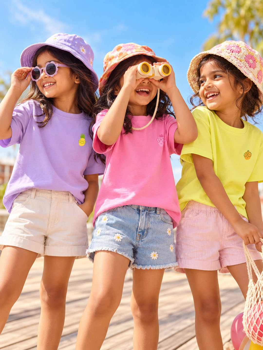 Pack of 3 Half Sleeves Girl's T-Shirts