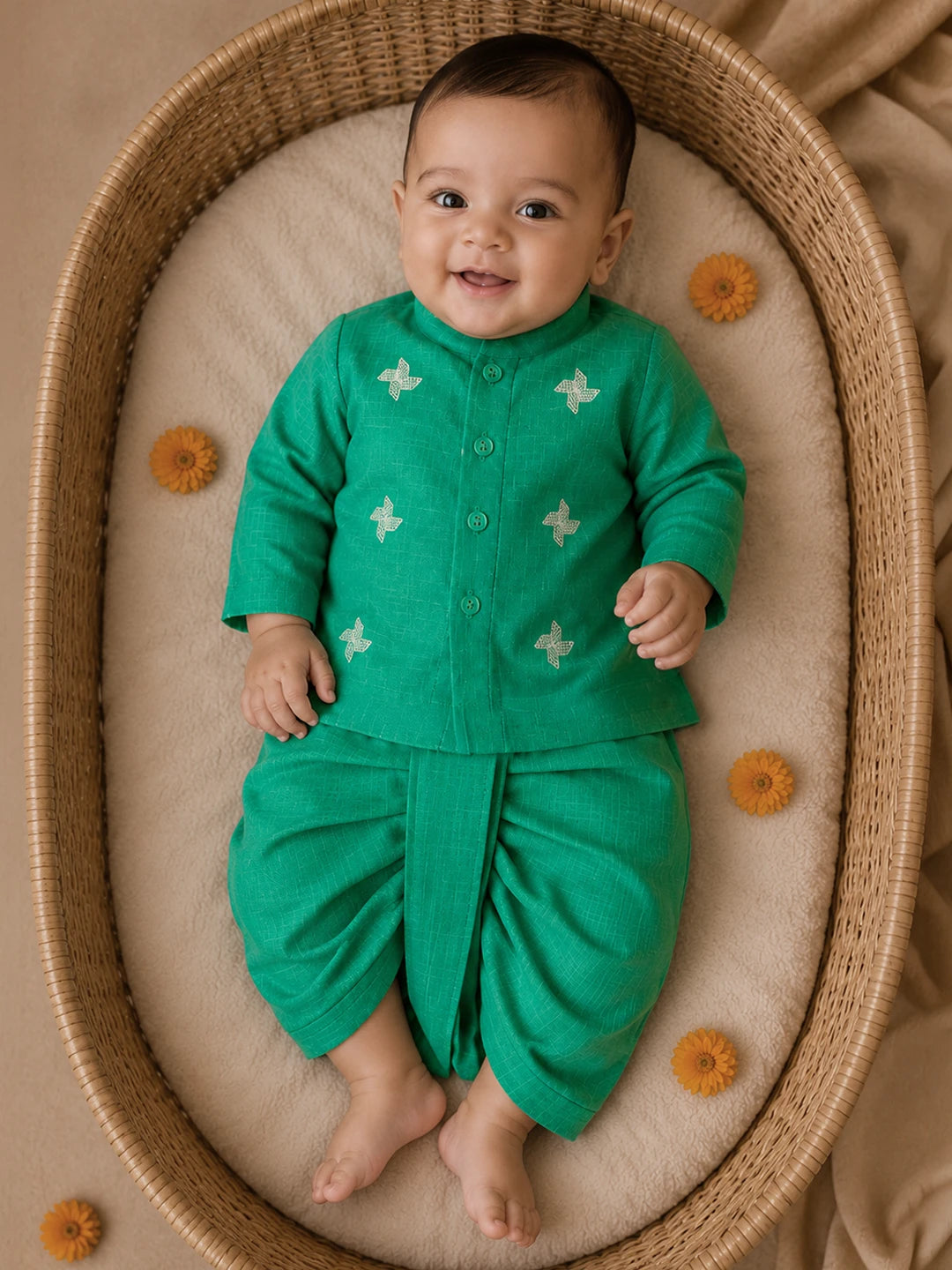 Embroidered Kurta Dhoti Set