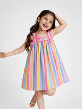 Girls Rainbow Strips Dress