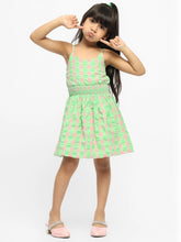 Guava Checked Cotton Fit & Flare Dress