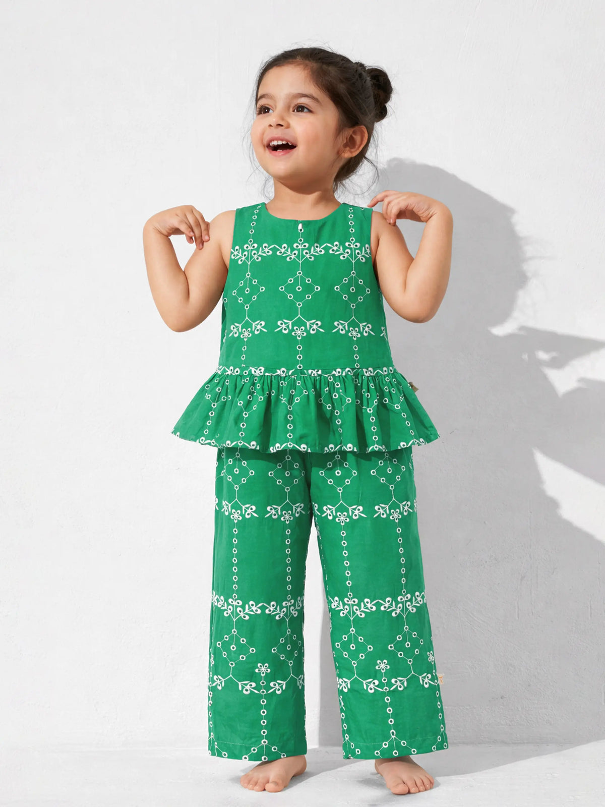 Emerald Bloom Peplum Co-ord Set
