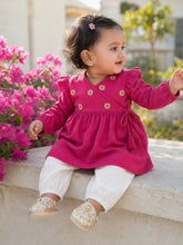 Embroidered Top Pajama Set
